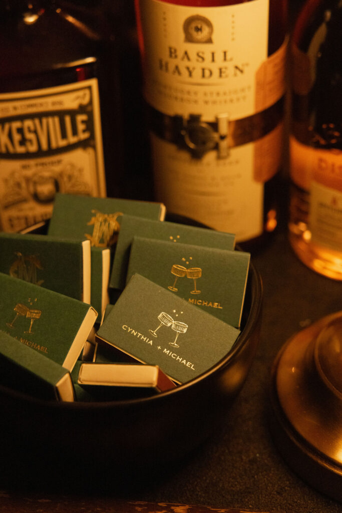 wedding speakeasy bar custom matchbooks - RMBO Studio 